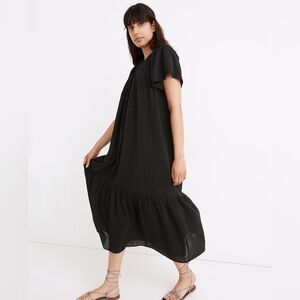 Madewell Embroidered Smocked Midi Dress